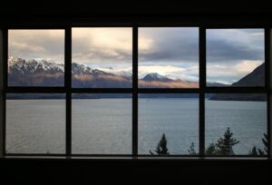 Window overlooking lake