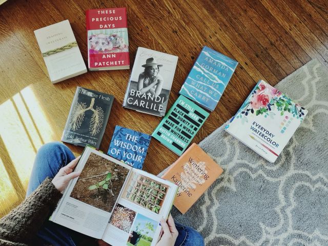 Birdseye view of books