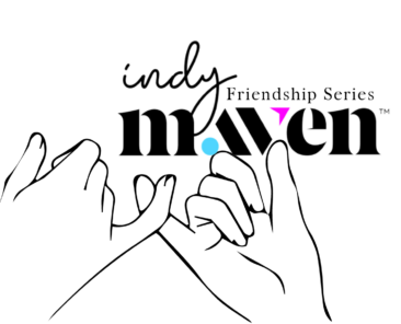 To hands interlocking pinky fingers with Indy Maven Friendship Series logo above