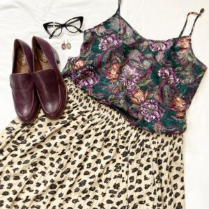 leopard skirt with floral top