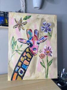 Ana Escalante painting of a giraffe 
