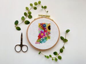Bumble and Bird embroidery 