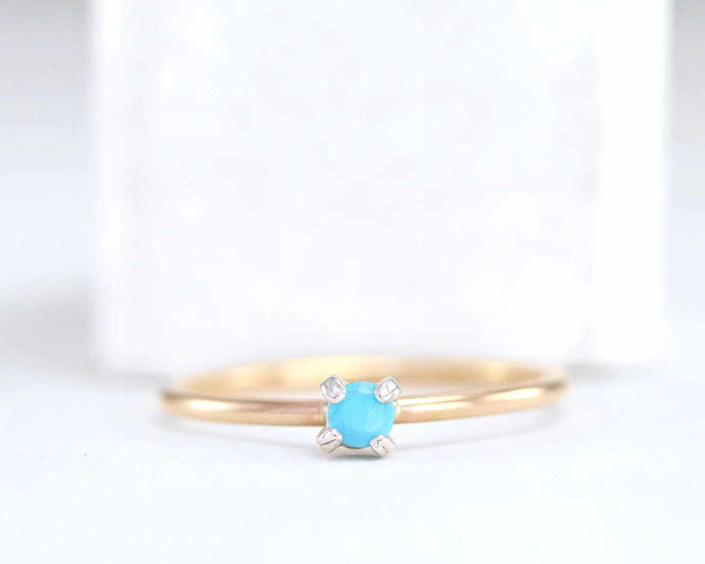 Dainty Ring with a Blue Stone.