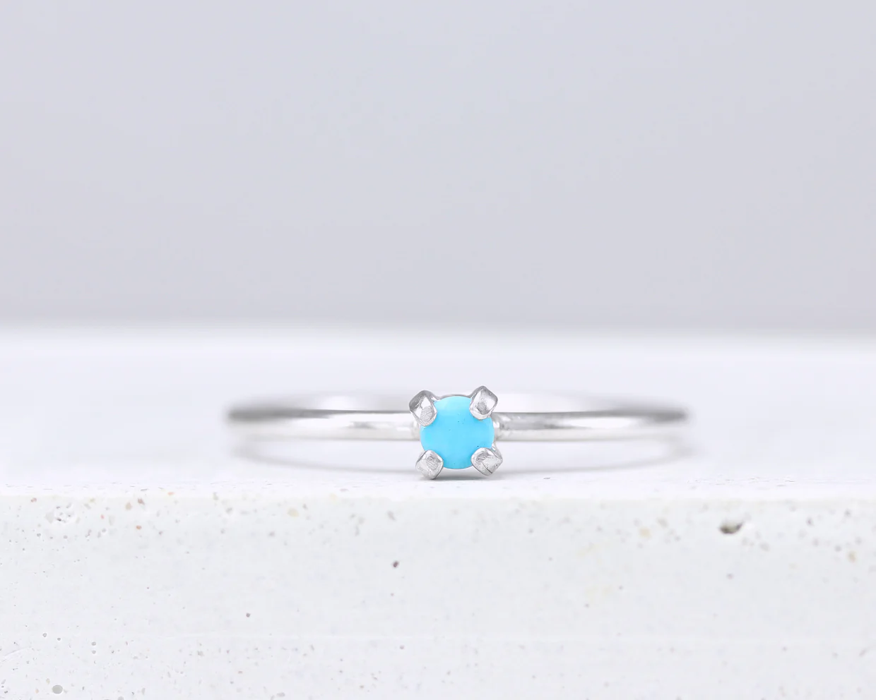 Dainty Ring with a Blue Stone.