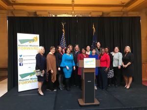 Several founding board members of Hoosier Women Forward at the launch.
