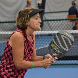 Heather Iffert playing Pickleball.