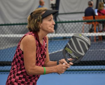 Heather Iffert playing Pickleball.