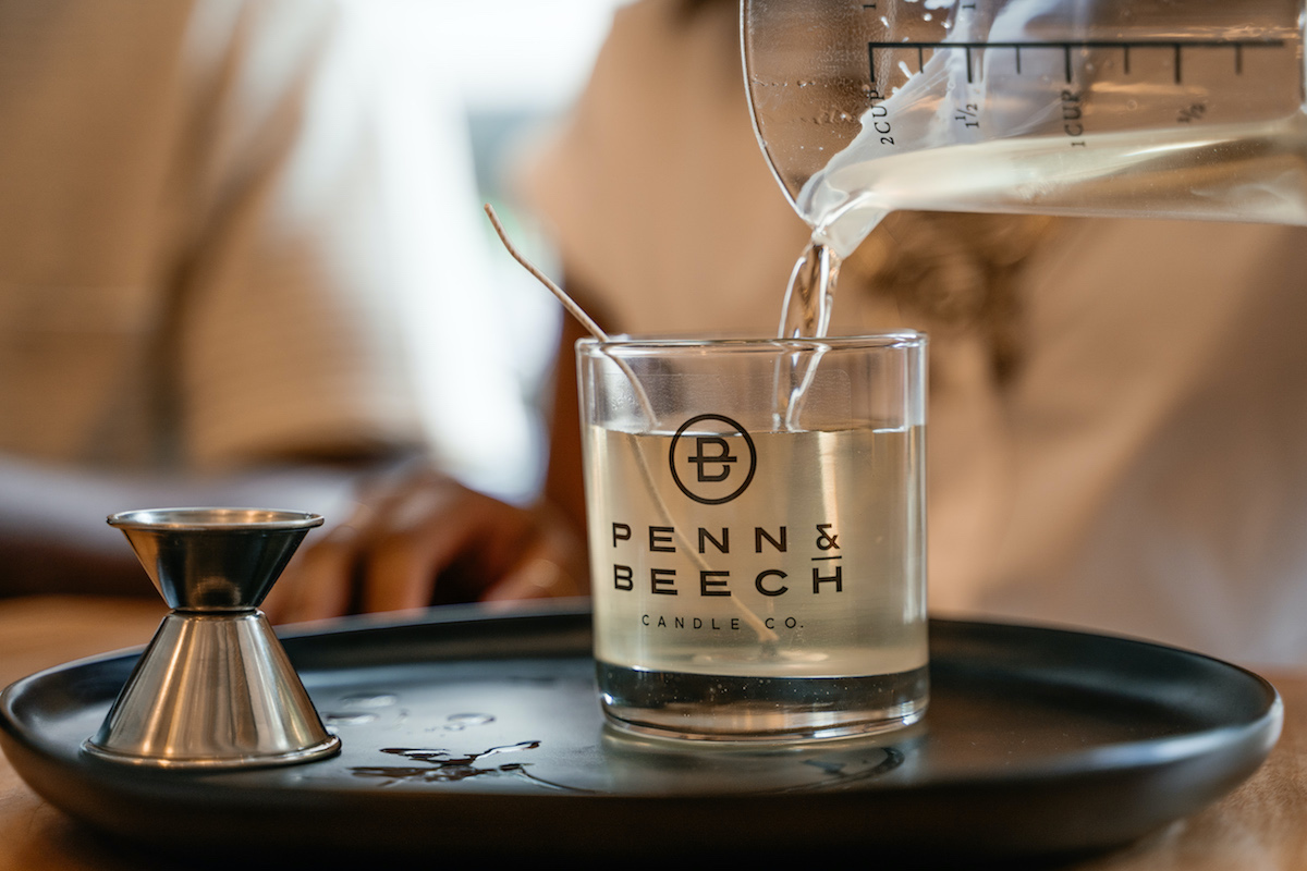 Penn & Beech Candle Pouring.