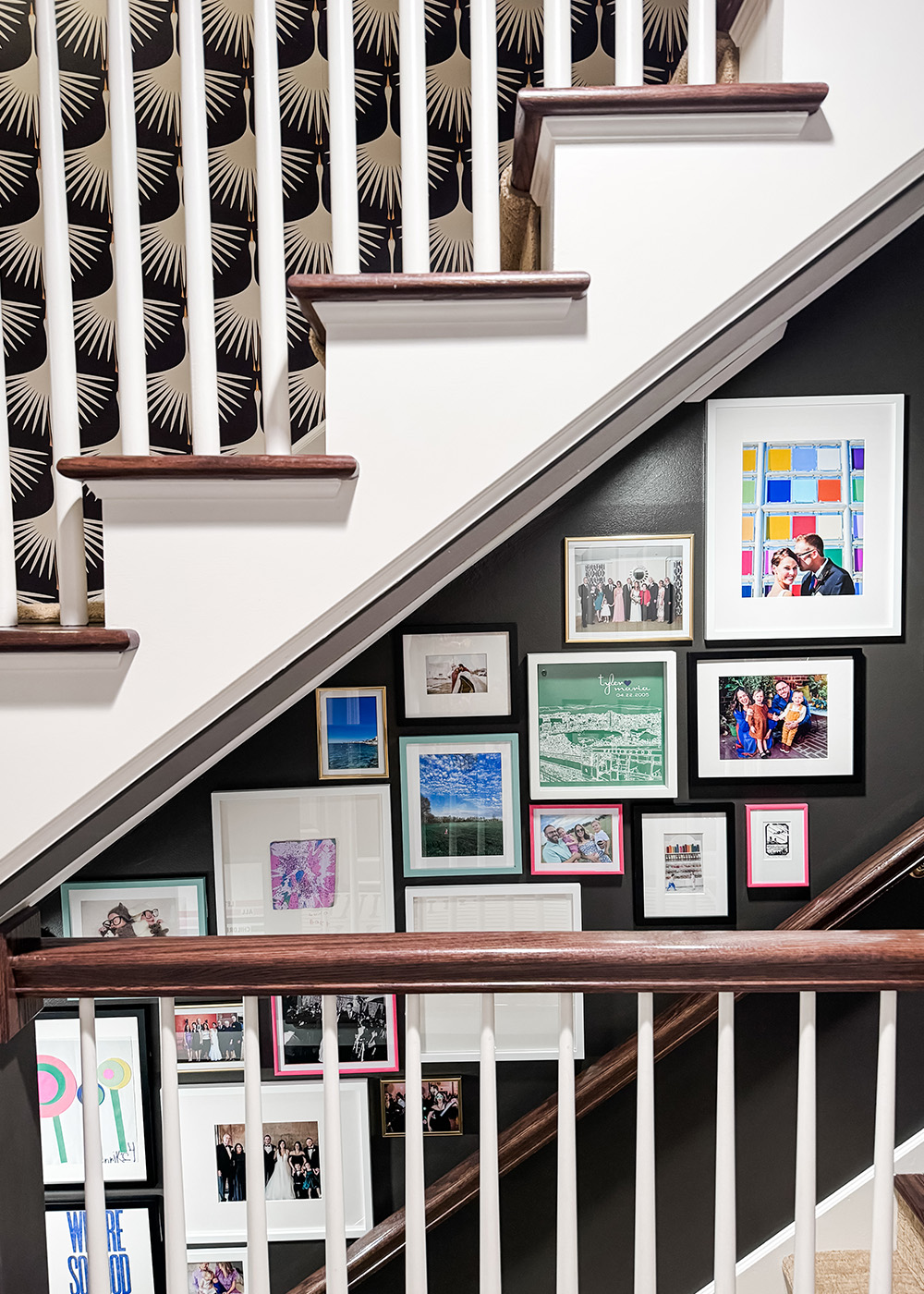 Baer Mementos - wall of child artwork in frames