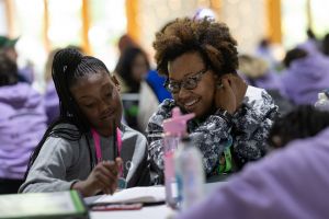 tutoring session with a young woman