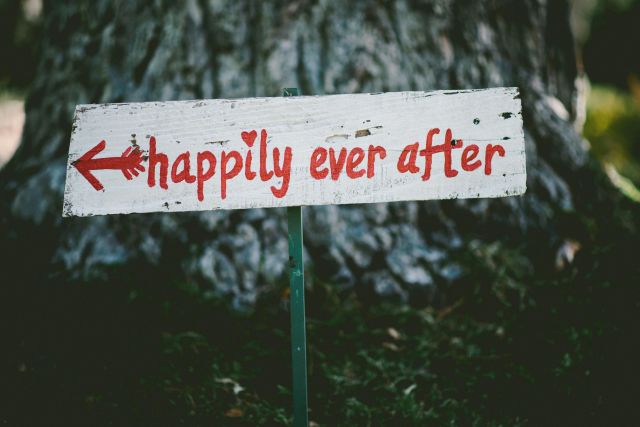 Happily Ever After on a sign.