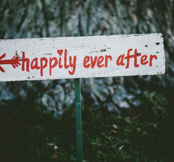 Happily Ever After on a sign.