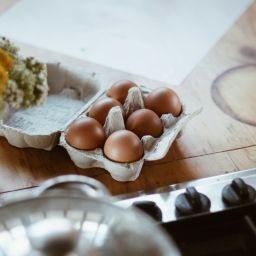 Eggs on a counter.