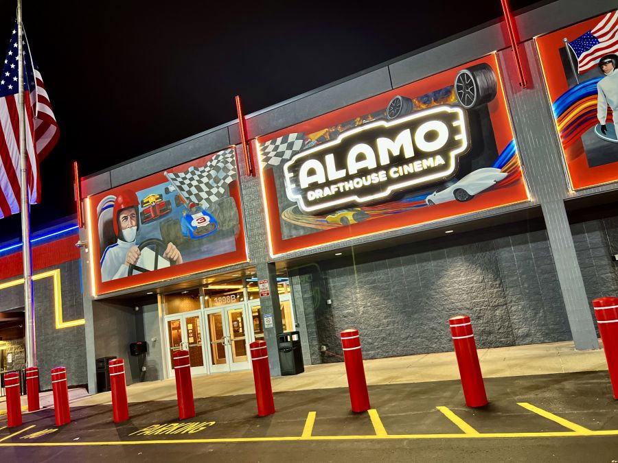 Exterior of Alamo Drafthouse Indianapolis at Night