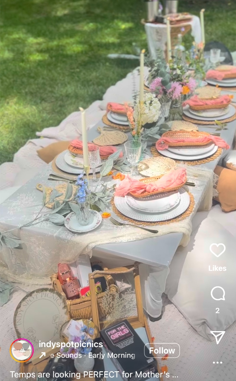 Indy Spot Picnics Garden Party Reel on Instagram