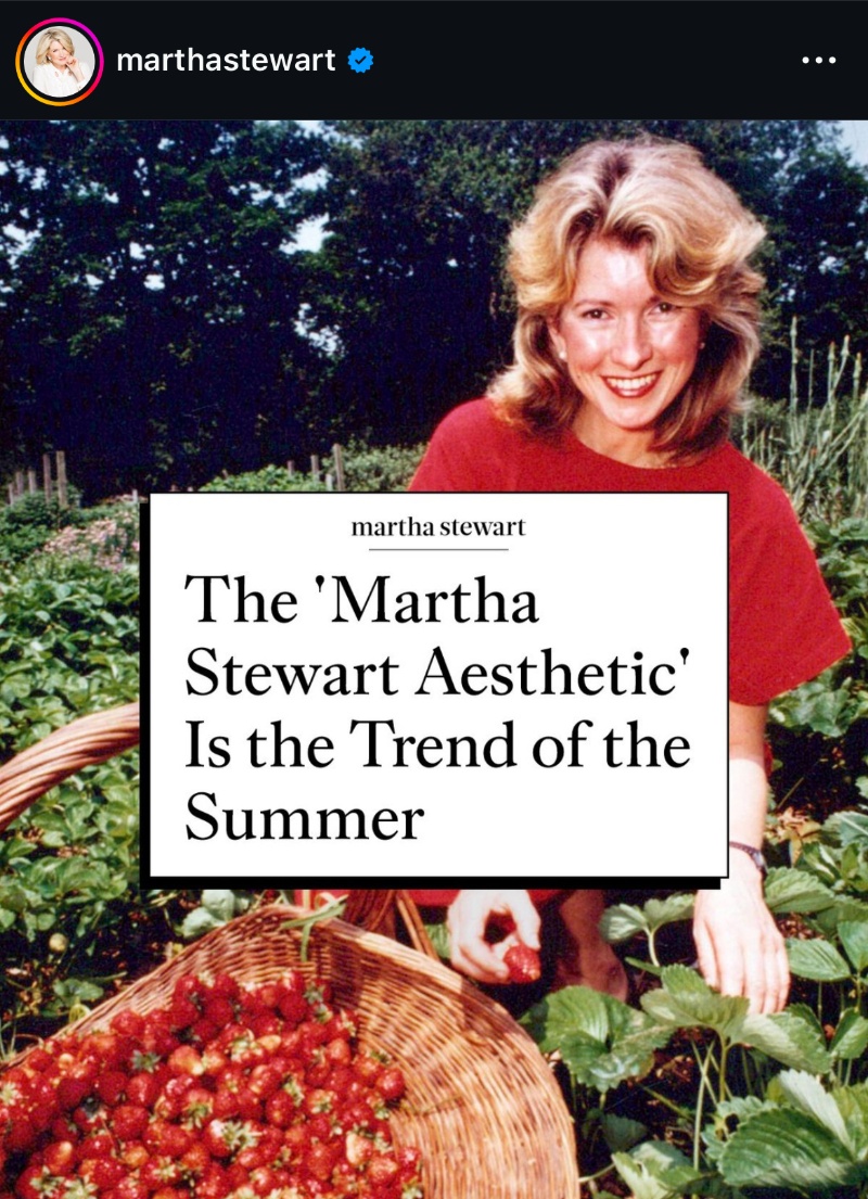 The Martha Stewart Aesthetic Instagram Post