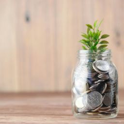 Jar full of change.