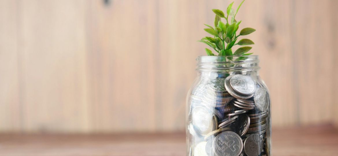 Jar full of change.