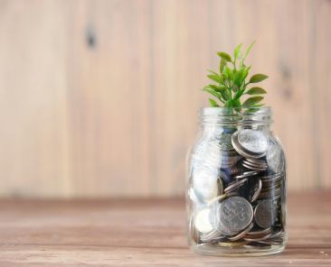 Jar full of change.