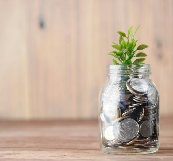 Jar full of change.