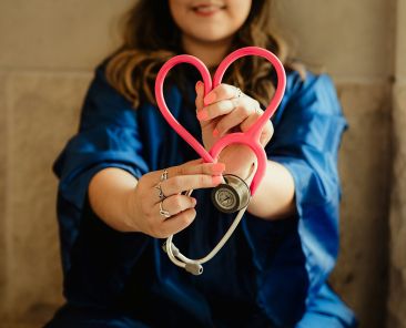 stethoscope in the shape of a heart