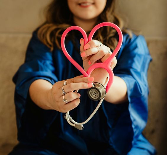 stethoscope in the shape of a heart