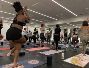 The Hot Room Downtown full yoga classroom