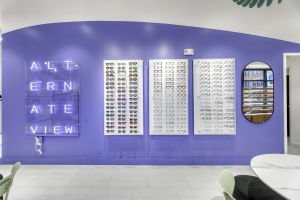 Glasses on the wall.